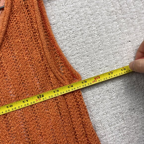 Y2K Caty Lesca Paris Crochet Knit Boho Layered Festival Top Orange Wom Sz 2 - Picture 5 of 10